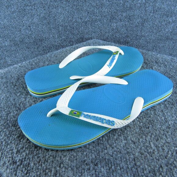 havainas Men's Brasil Flip Flop White Synthetic Size 7-8M Gently Used 2025 - Picture 1 of 5